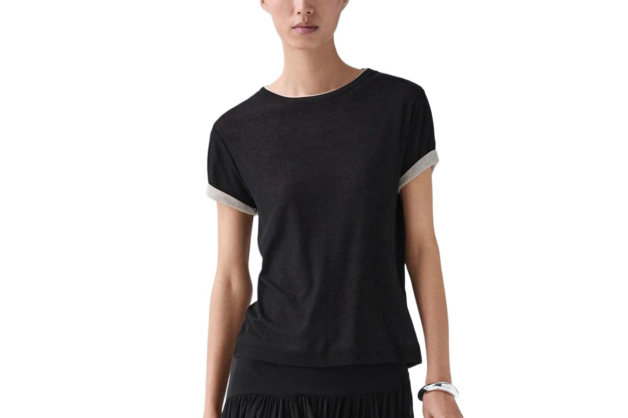 Massimo Dutti Double-layer short sleeve T-shirt