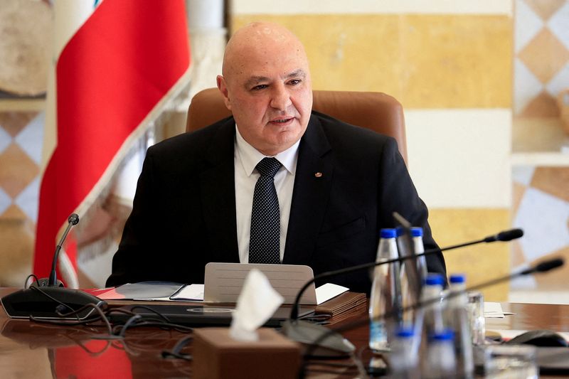 FILE PHOTO: Lebanese cabinet meets to discuss the army's plan to disarm Hezbollah, in Baabda