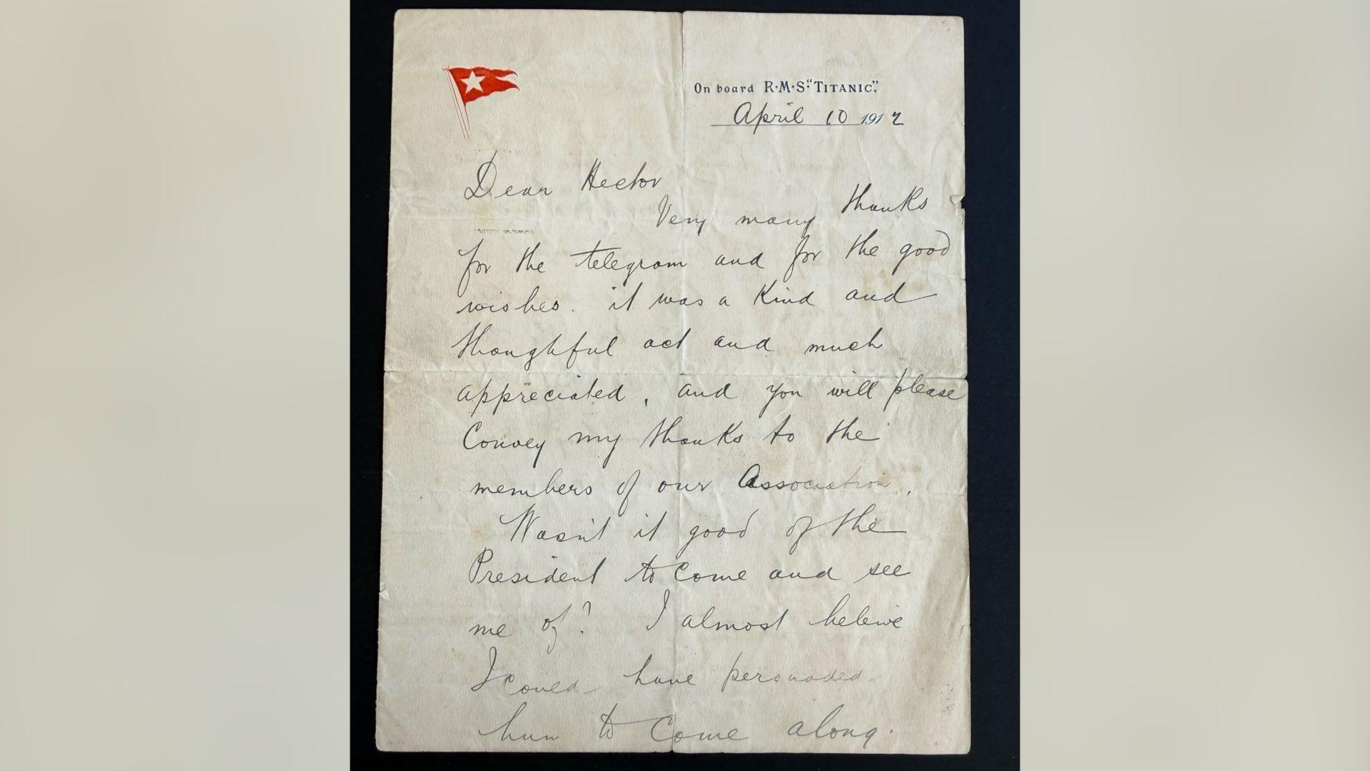 Titanic Passenger Letter Expected To Sell For 35k
