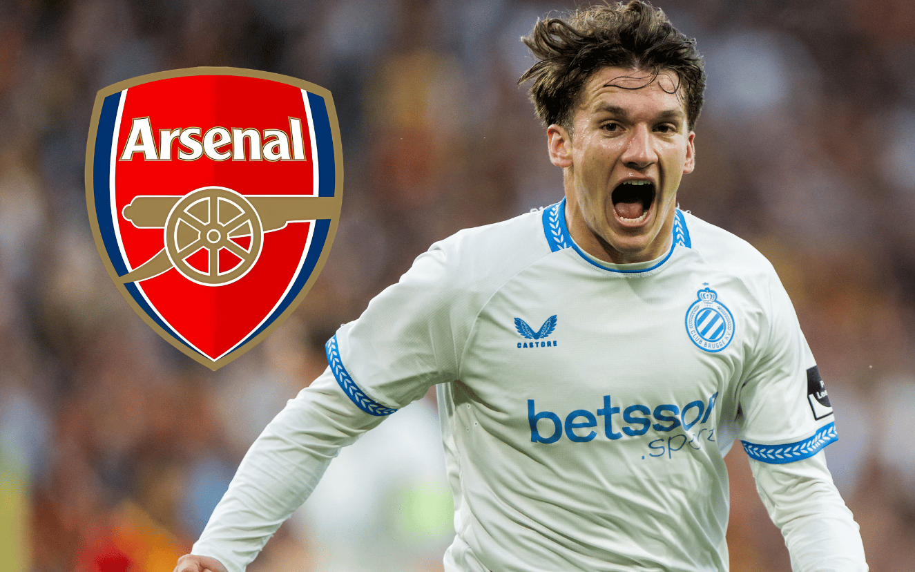 Done deal: Christos Tzolis will join Arsenal from Club Brugge in a transfer worth £33.8m (BELGA/AFP via Getty Images)