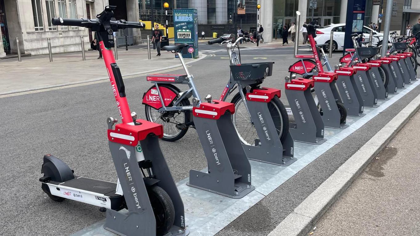 Docking stations are located in various places across the city, including City Square
