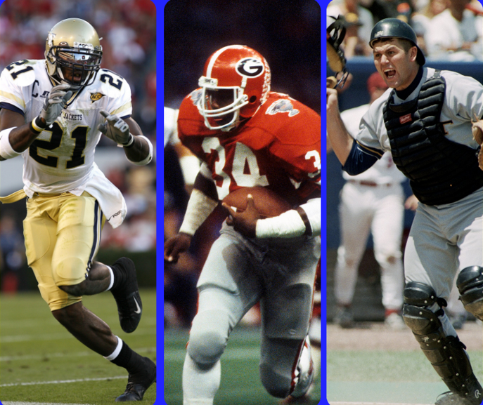 Left to right: Calvin Johnson (Georgia Tech), Herschel Walker (Georgia) and Jason Varitek (Georgia Tech)