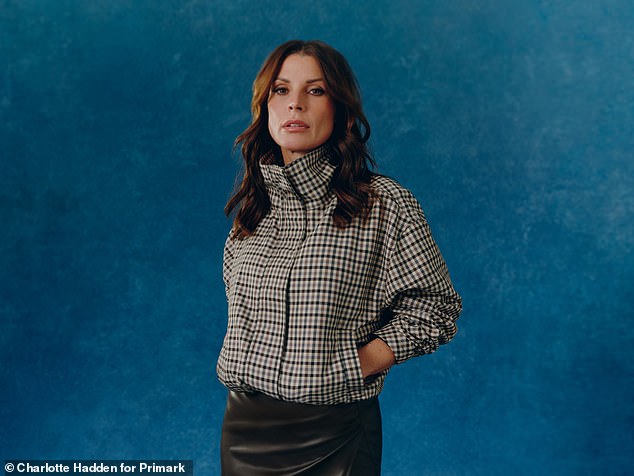 Coleen looked incredible in a gingham jacket, before slipping into a black leather-look bomber jacket in a second shot