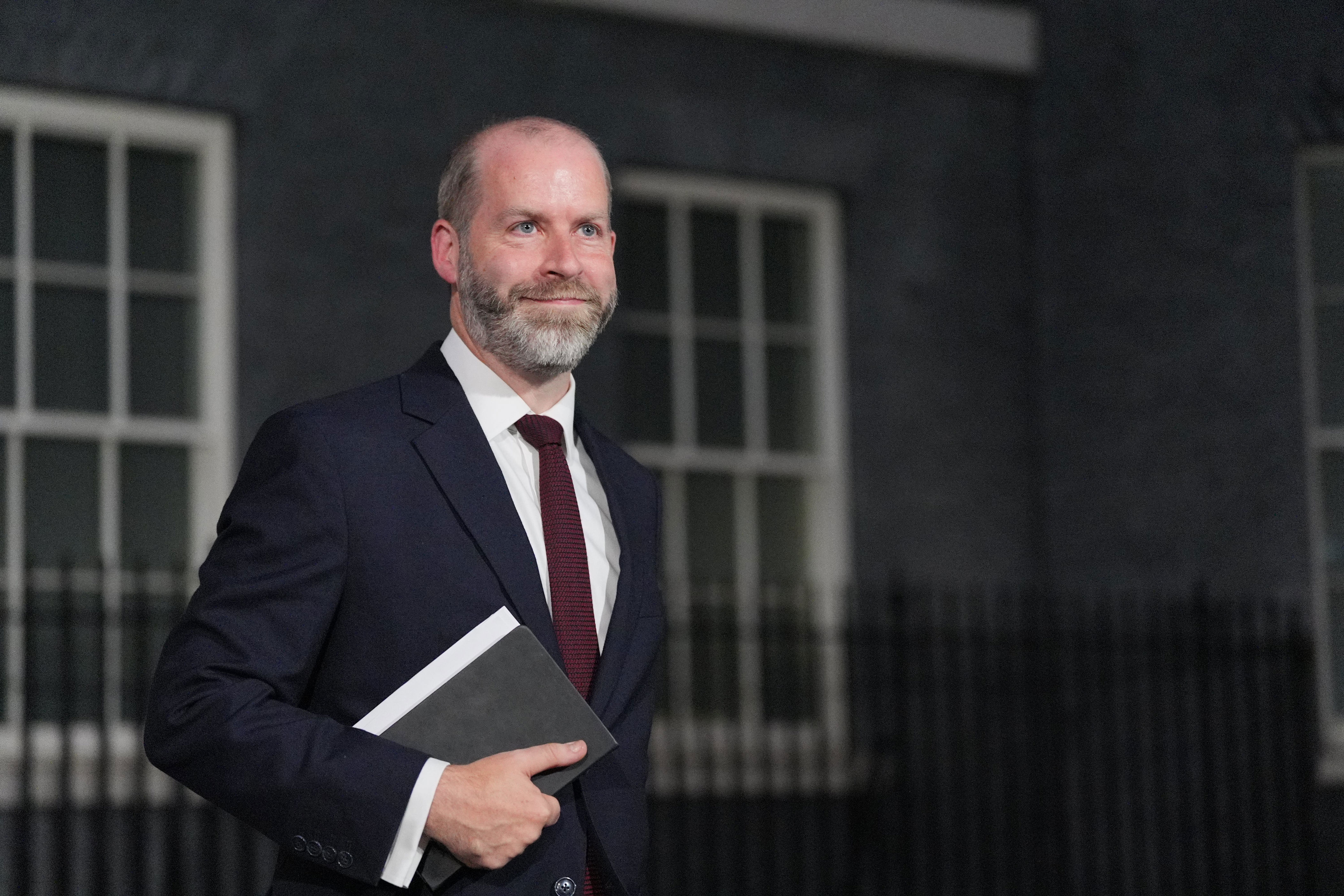 Newly appointed Business Secretary Jonathan Reynolds leaving number 10 Downing Street (PA)