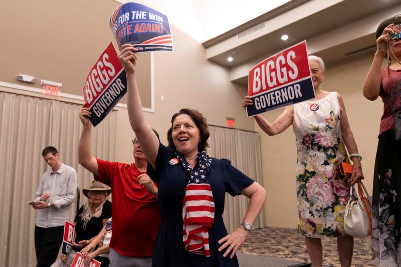 U.S. Representative and Republican candidate for Arizona governor Andy Biggs holds a get out the vote rally on the last day of early voting in Arizona
