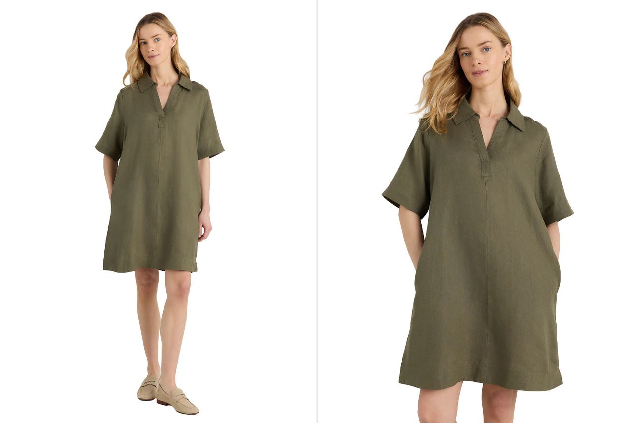 quince 100 european linen popover mini dress