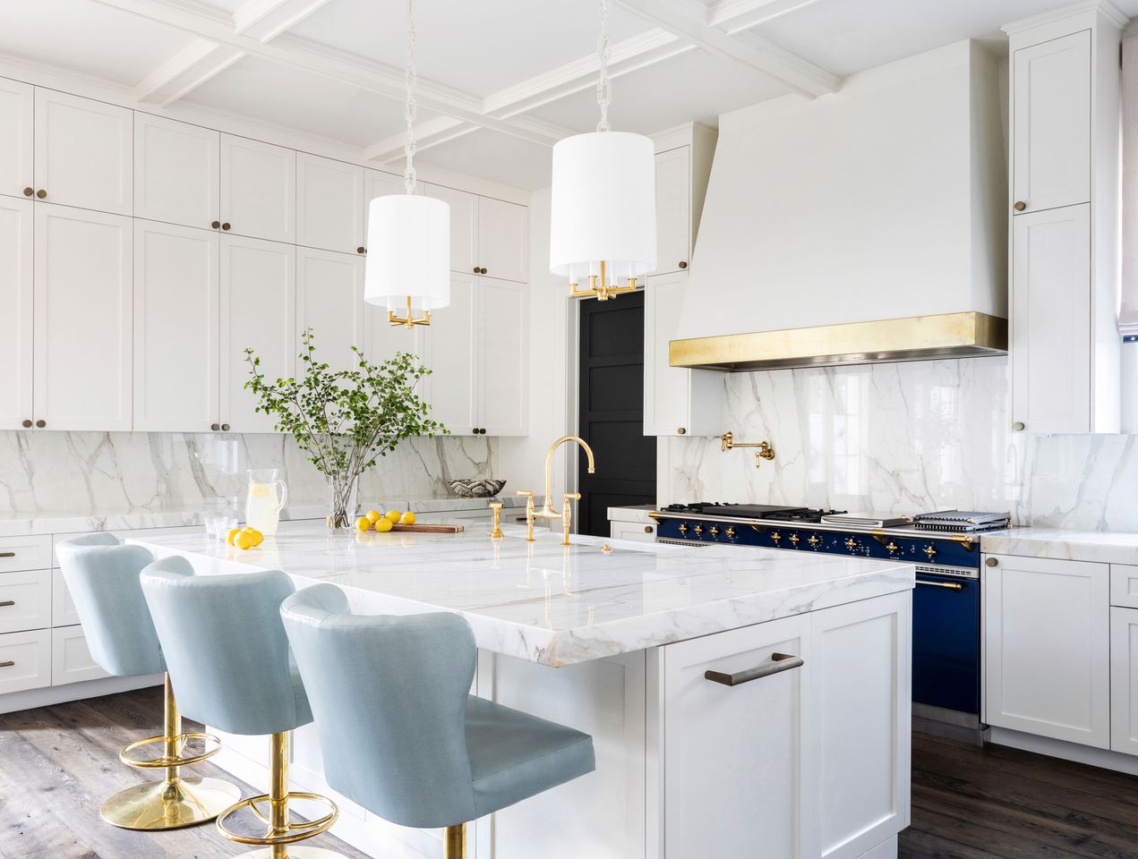 White kitchen with statement oven