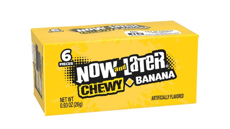 A product imager of Now and Later banana flavor