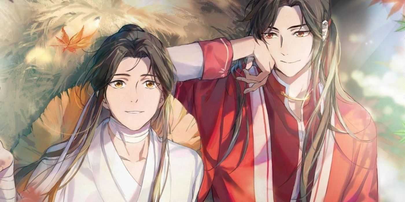 Hua Cheng and Xie Lian stand side by side in Heaven's Official Blessing.