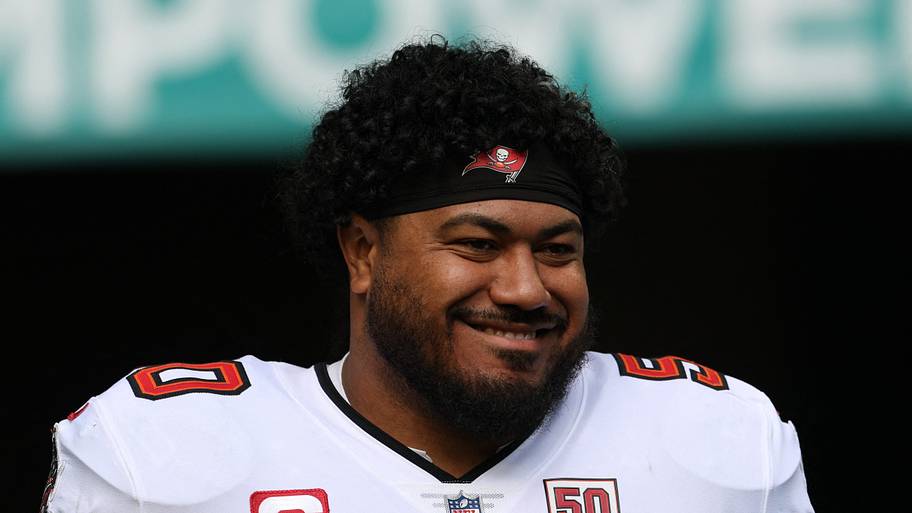 Tampa Bay Buccaneers defensive tackle Vita Vea (50) walks out for player introductions prior to a game