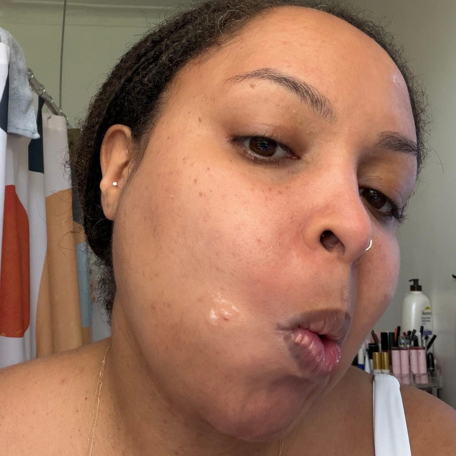 Bianca Clendenin tries the Biore Paint & Peel Liquid Pimple Patch. (Courtesy of Bianca Clendenin)