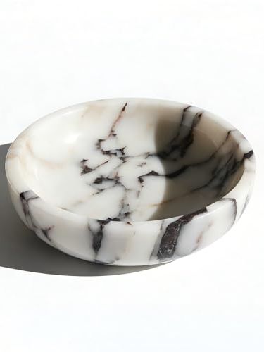 Sirizen-Diving Calacatta Viola Marble Decorative Bowl, 7.87-Inch
