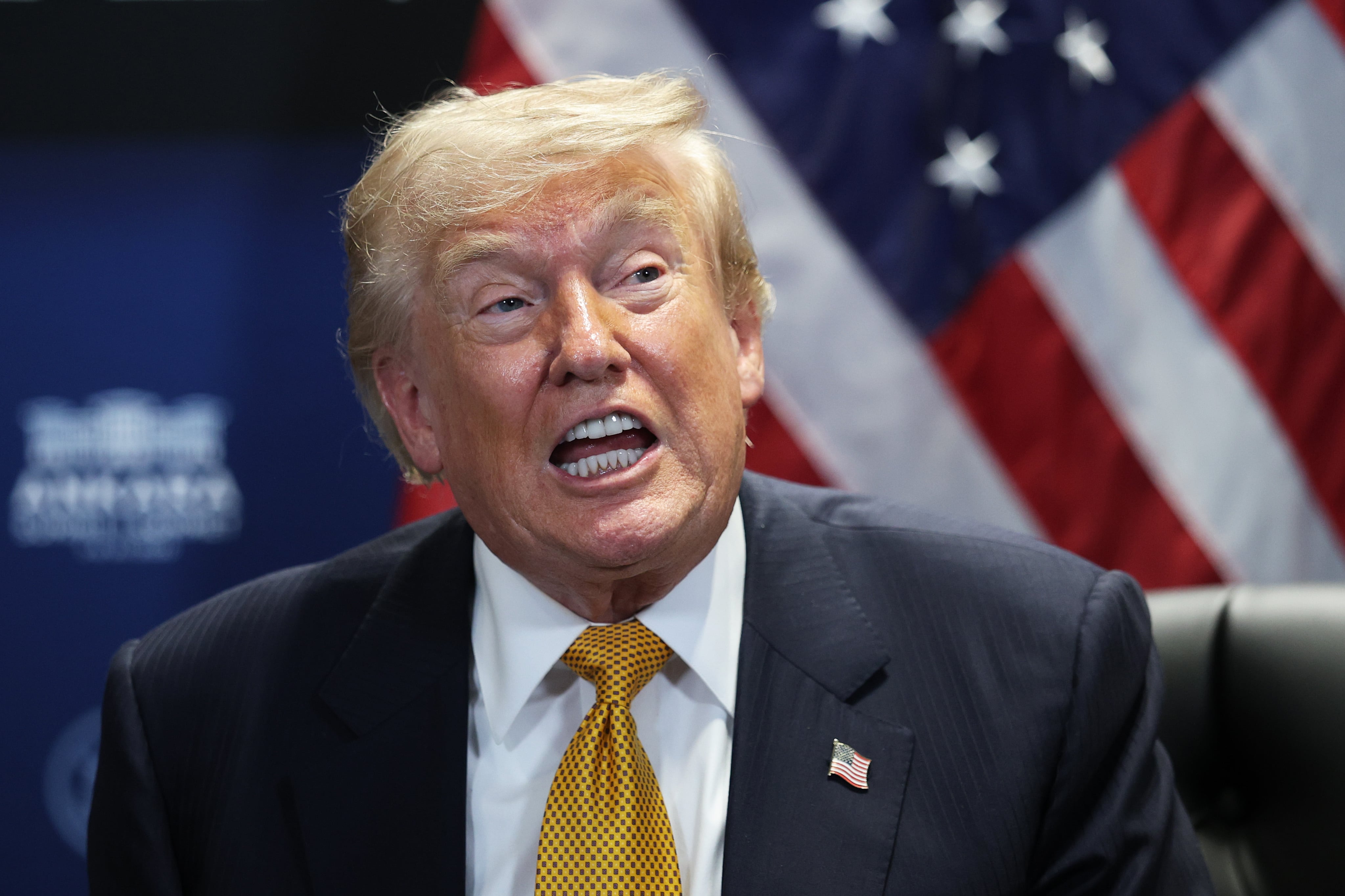 Trump has sought to blame anyone but himself for the mess. / Win McNamee / Getty Images