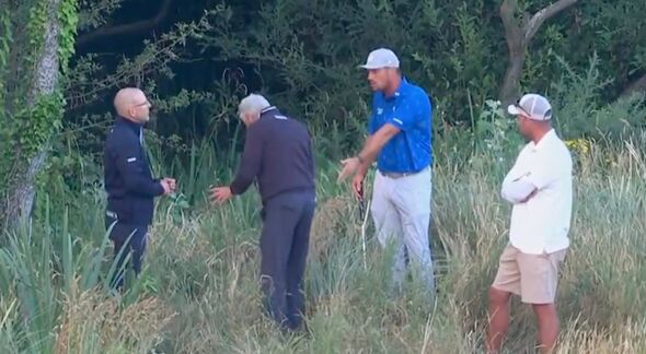 Bryson DeChambeau remonstrated with officials to try and avoid a penalty