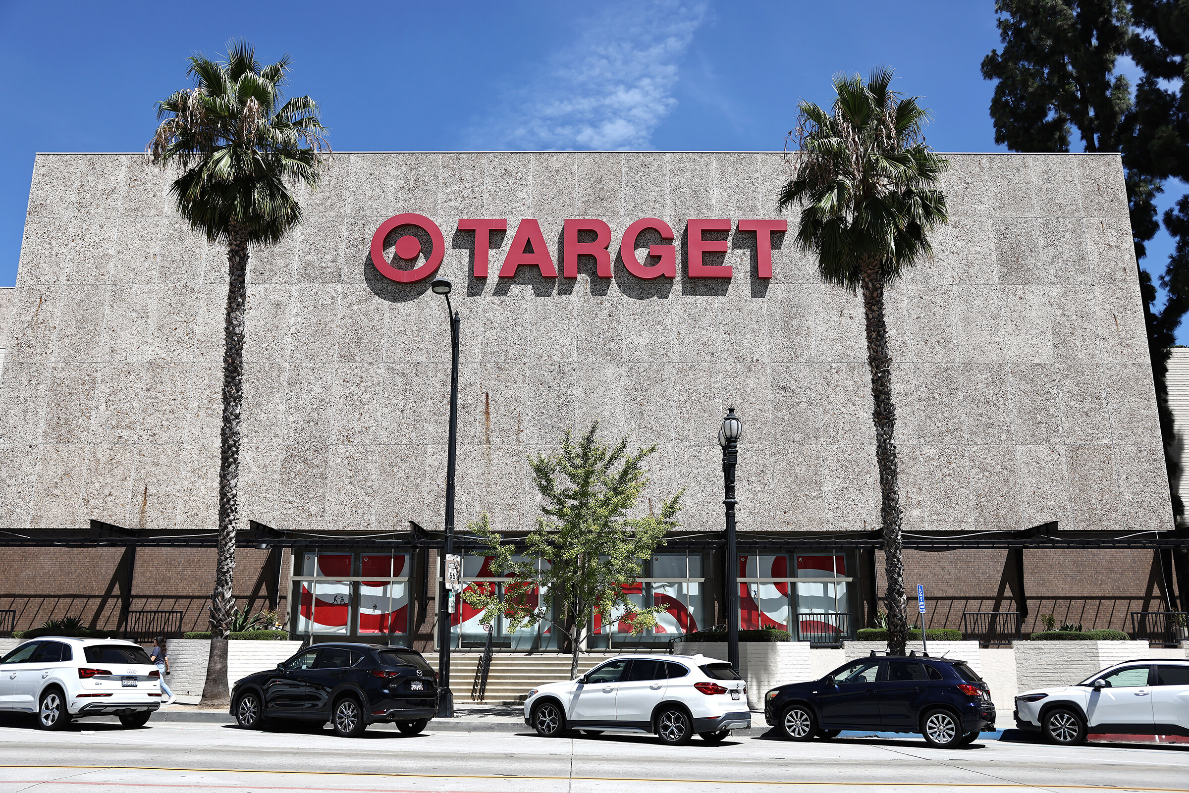The Target logo is displayed at a Target store on Aug. 20, 2025, in Pasadena, California.