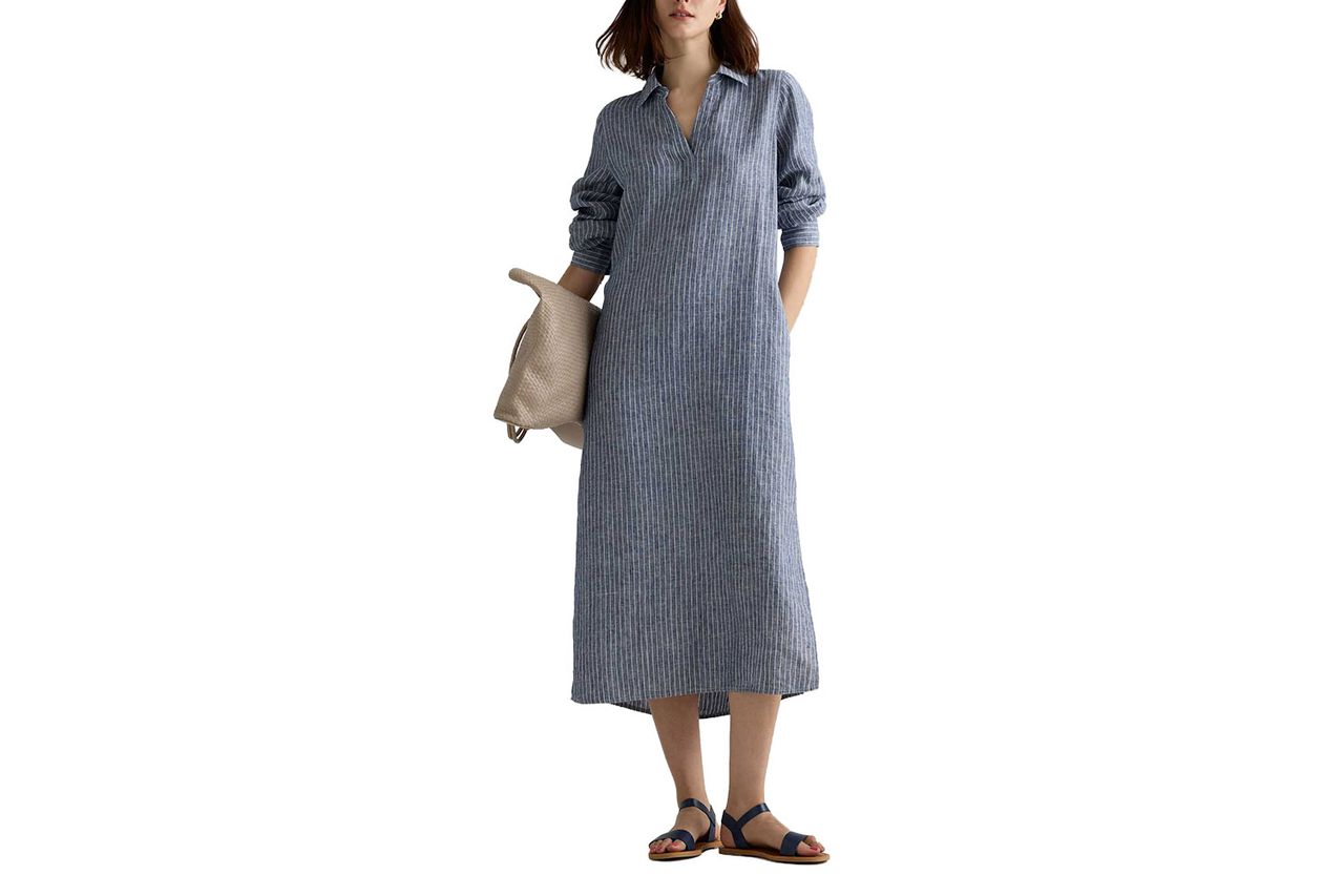 quince 100 European linen popover maxi dress