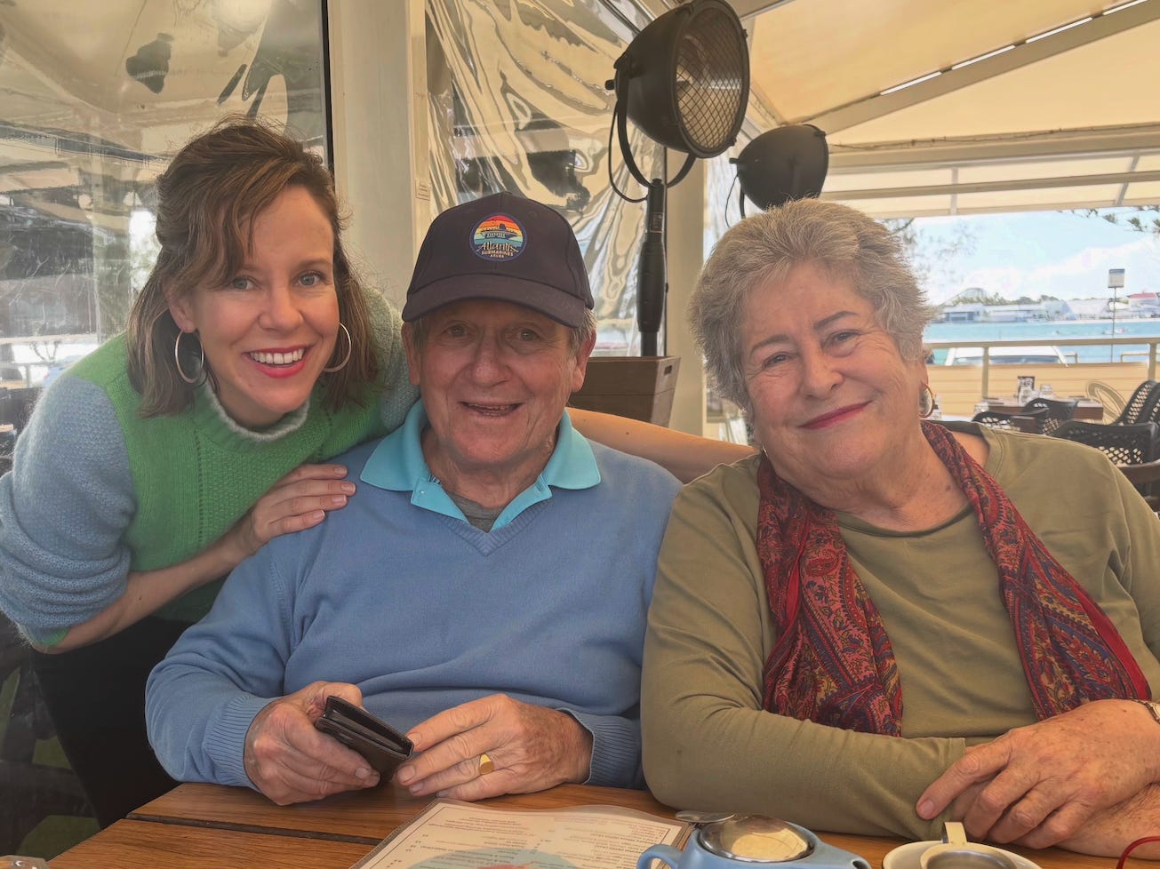 The author with her parents.