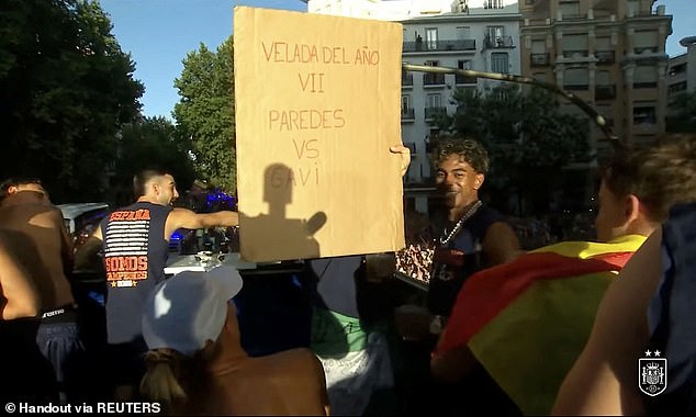 Lamine Yamal mocks Argentina brute Leandro Paredes with hilarious sign at Madrid's celebration