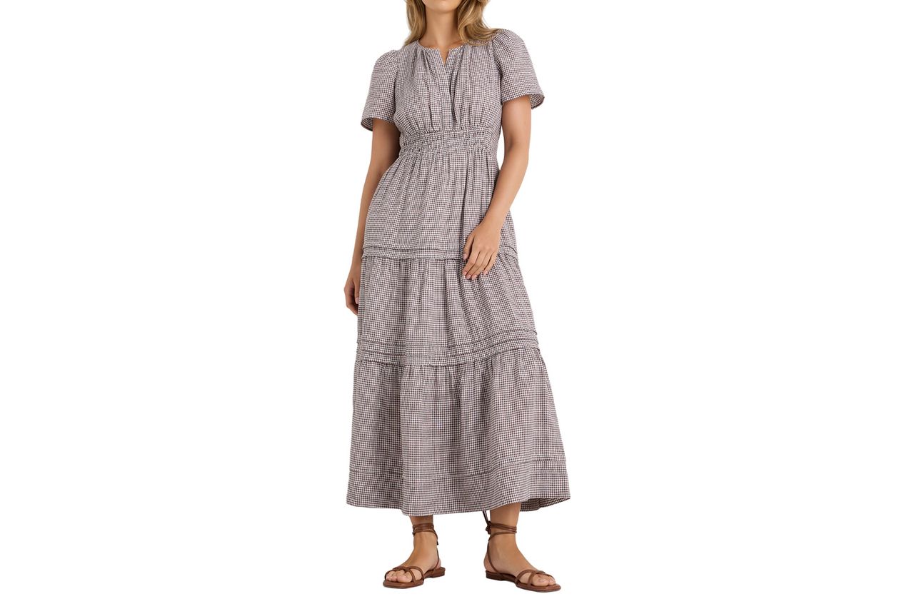 Quince European Linen Tiered Maxi Dress