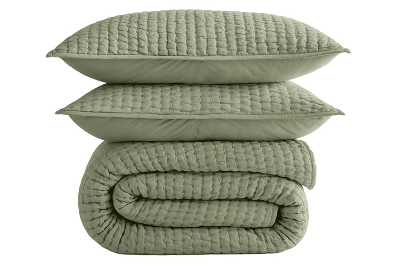 European Linen Cotton Stitch Quilt Set