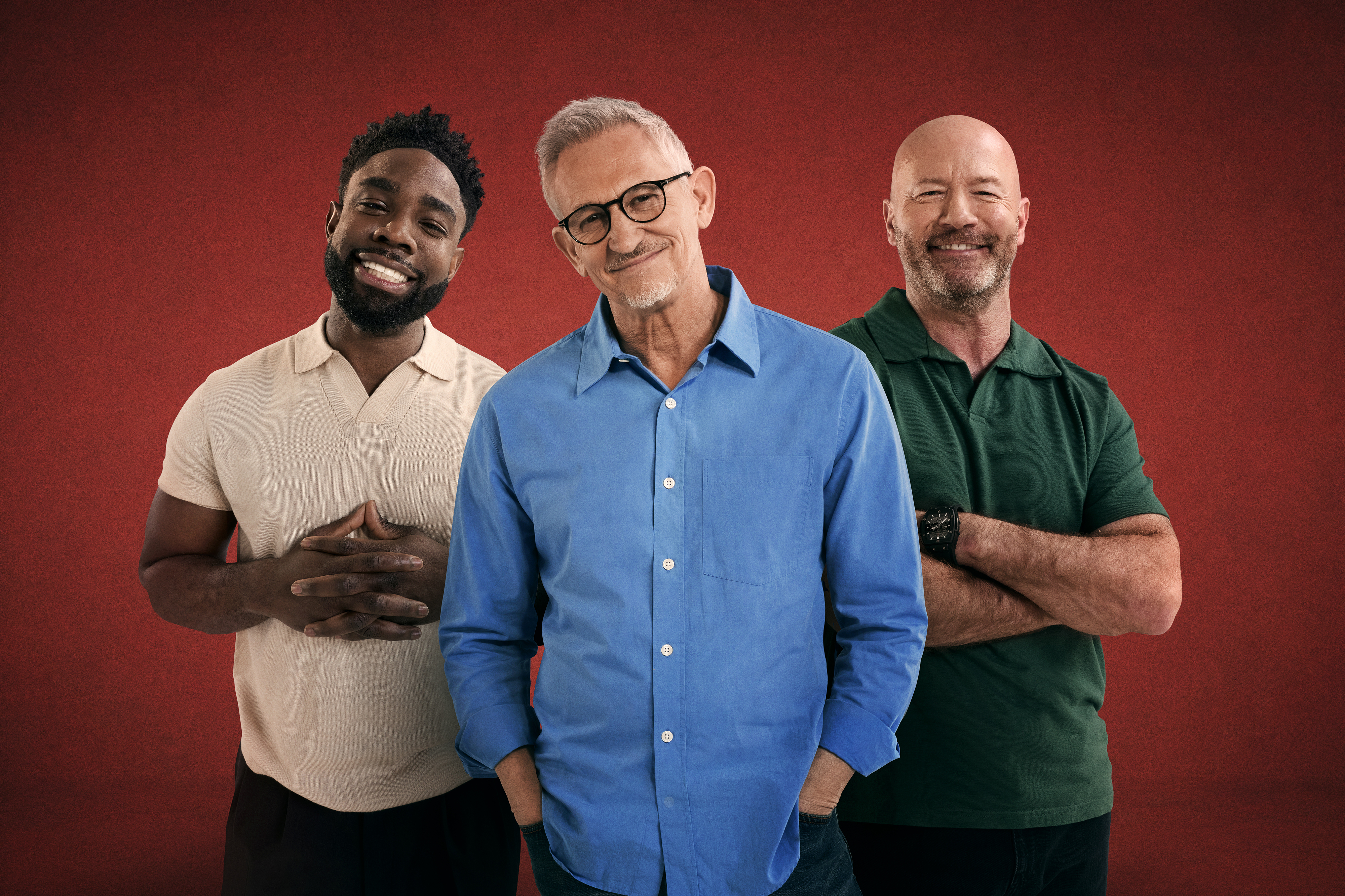 Richards with Gary Lineker and Alan Shearer on their The Rest Is Football show (PA)