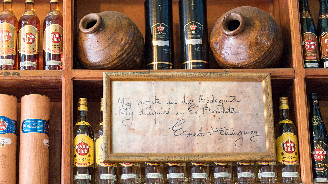 This inscription on display in La Bodeguita del Medio restaurant in Havana, Cuba, is said to be handwritten by Ernest Hemingway, but many scholars of the author doubt its authenticity.