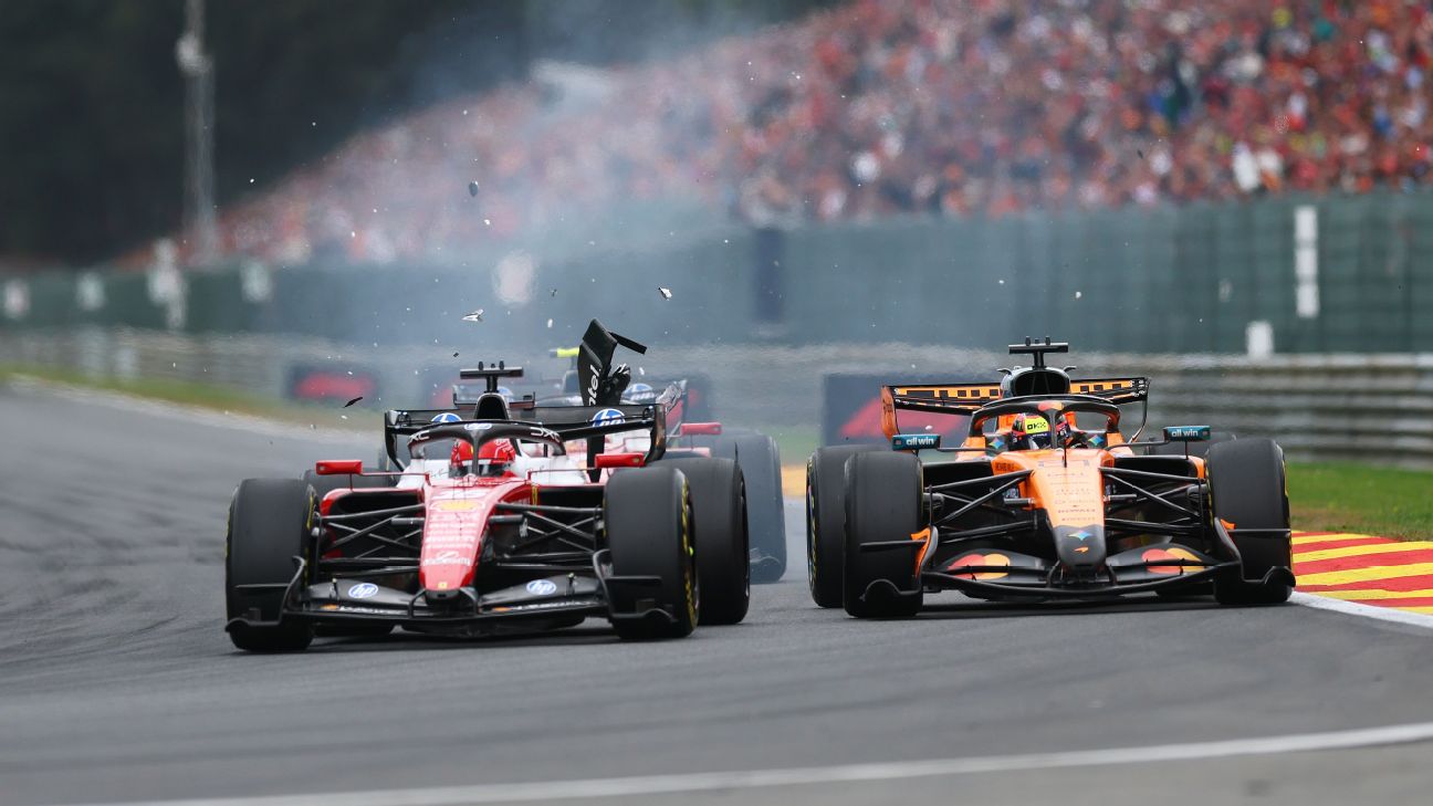 Oscar Piastri raises concerns over Charles Leclerc's driving at Belgian Grand Prix