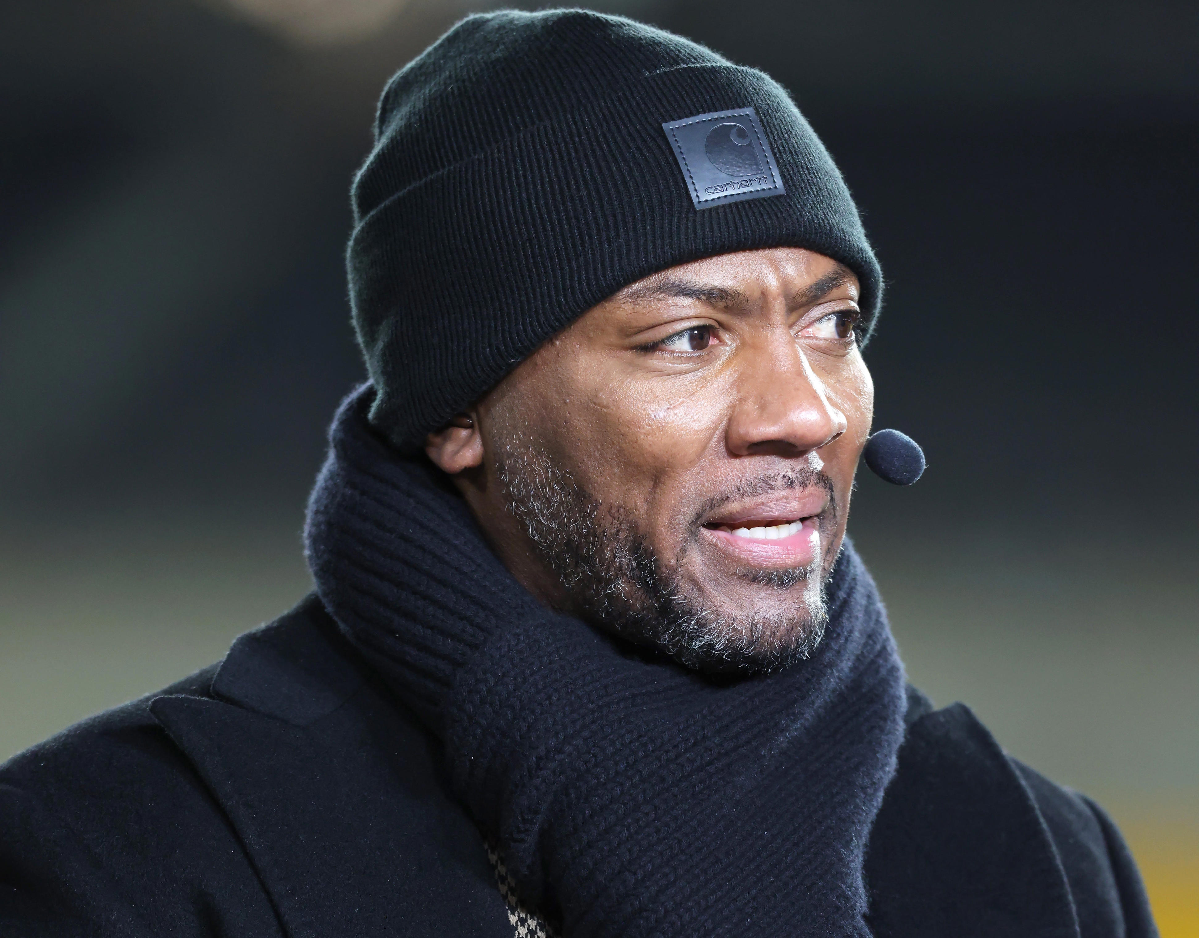 Jan 12, 2026; Pittsburgh, PA, USA; NFL commentator Ryan Clark performs the pre-game before the Houston Texans play the Pittsburgh Steelers in an AFC Wild Card Round game at Acrisure Stadium. Mandatory Credit: Charles LeClaire-Imagn Images