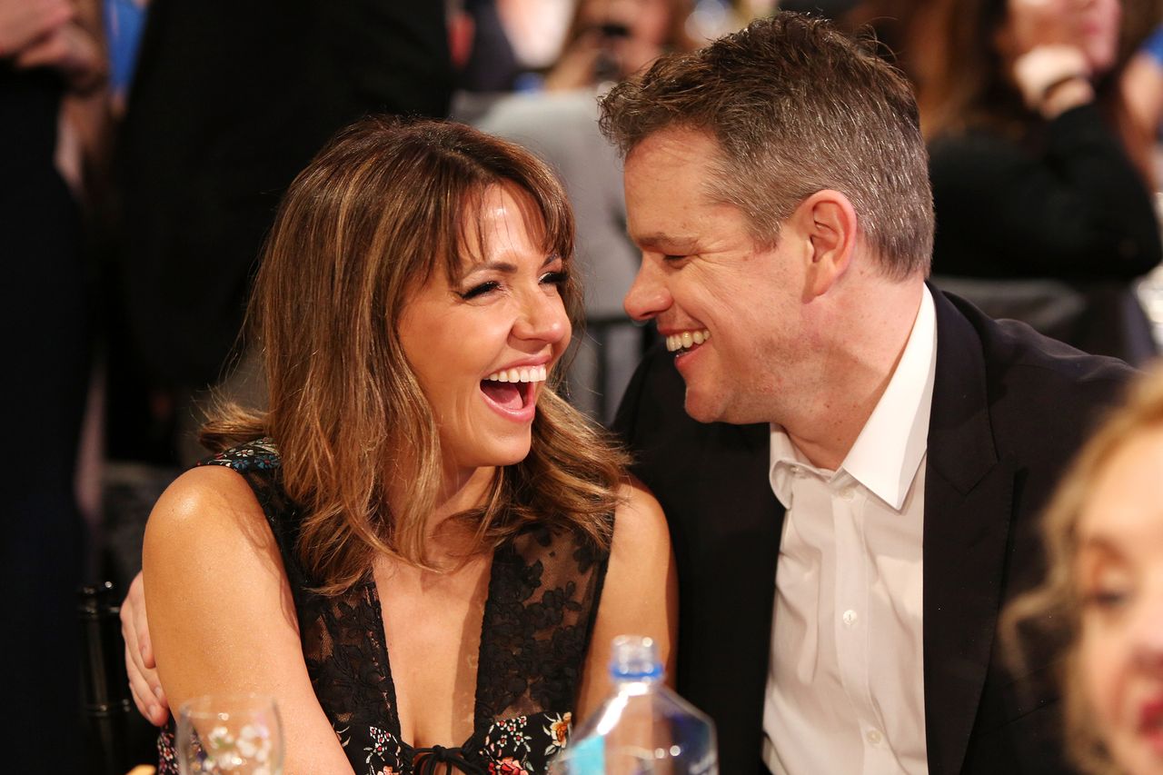 Luciana Damon (L) and actor/director Matt Damon attend the 2017 Film Independent Spirit Awards at the Santa Monica Pier on February 25, 2017 in Santa Monica, California.