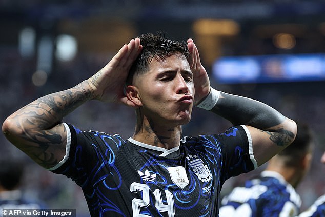 Fernandez goaded England with a mocking celebration after scoring in Argentina's 2-1 victory