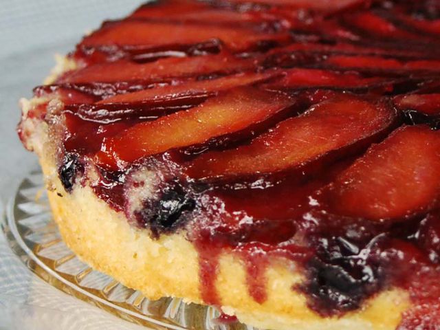 Plum Blueberry Upside Down Cake