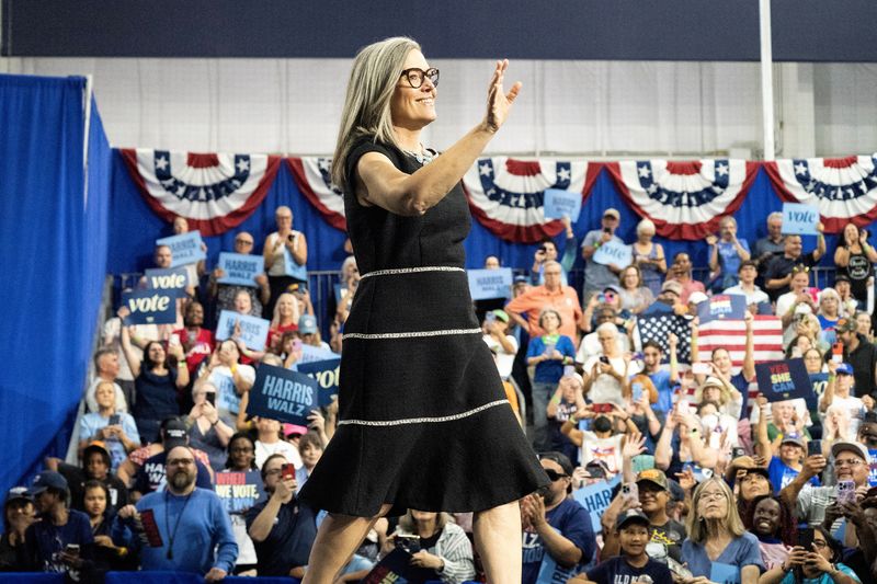 FILE PHOTO: Arizona Governor Katie Hobbs is seen at an event in Tucson, Arizona