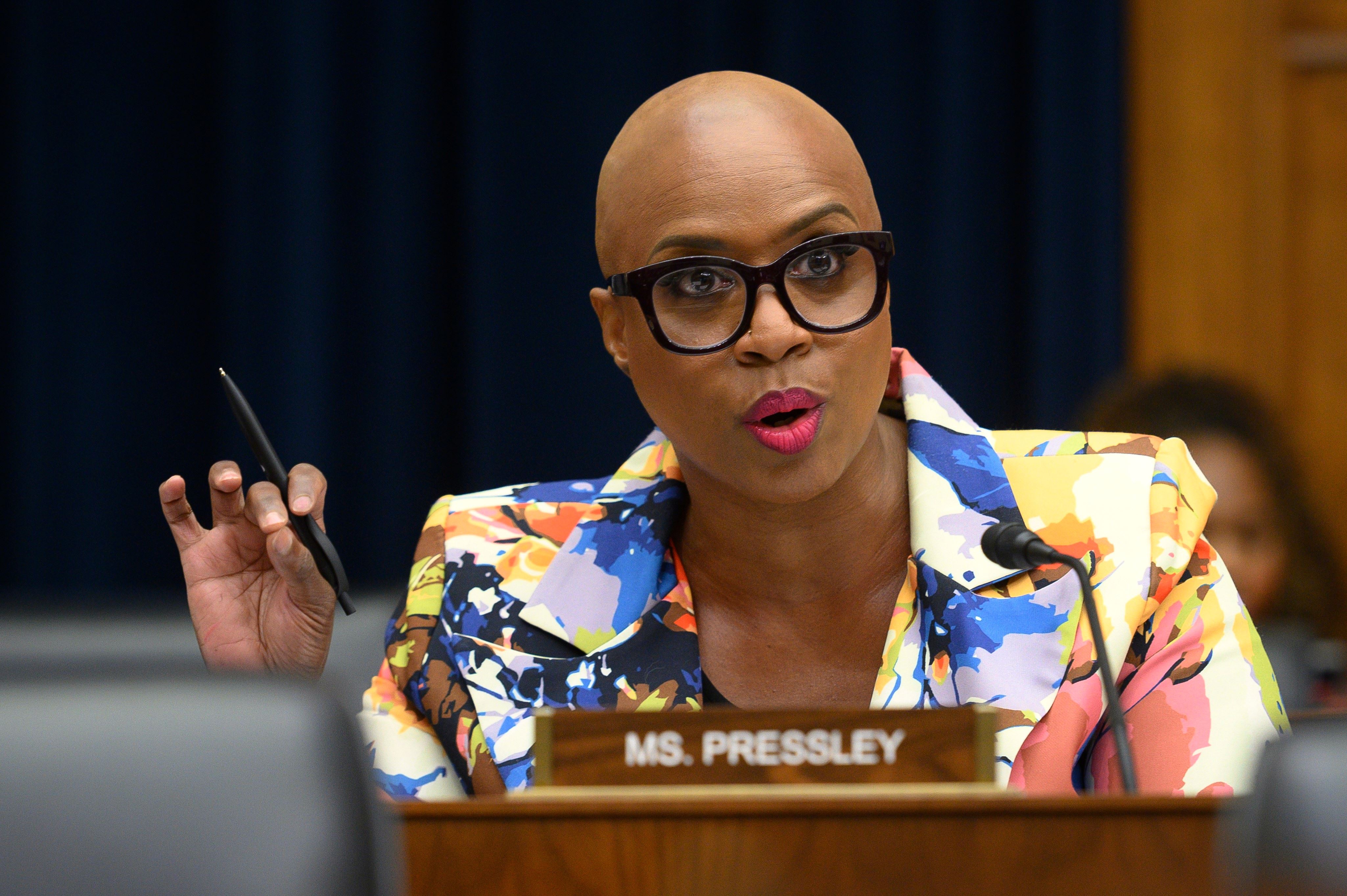 Rep. Ayanna Pressley, D-Mass., is seen on Capitol Hill in Washington on Wednesday. ©AP photo/Cliff Owen