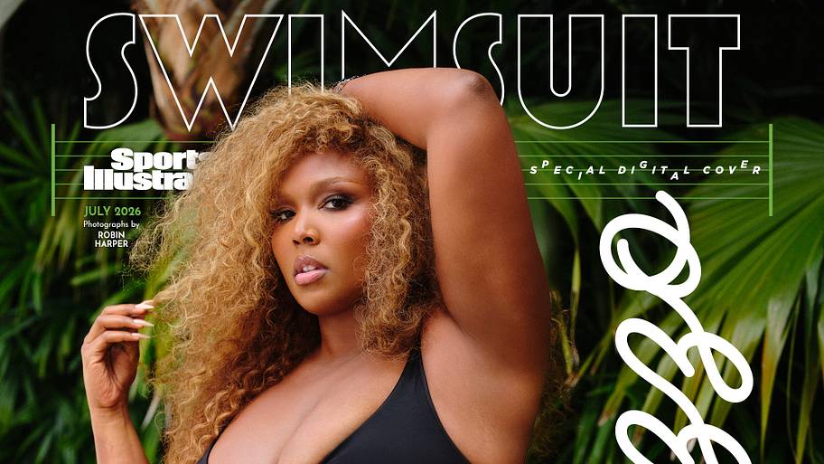 Lizzo was photographed by Robin Harper in Miami. Swimsuit by Yitty Swim. Sarong is custom. Earrings by Ralph Lauren.