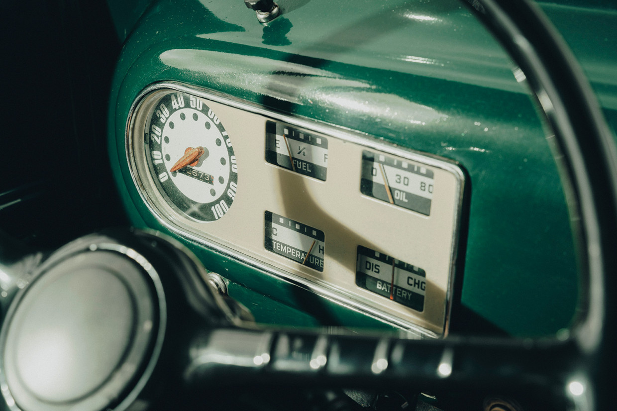 The Ford F-Series classic pick-up truck’s speedometer