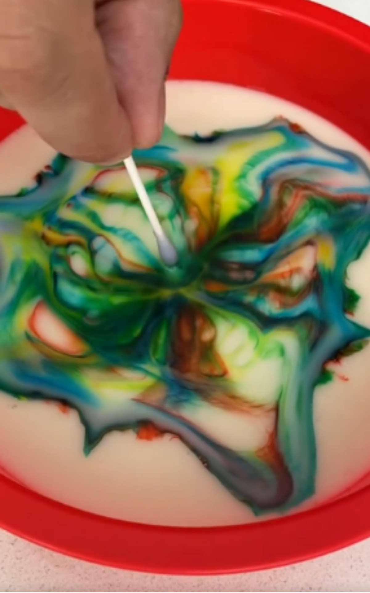 Milk color explosion experiment