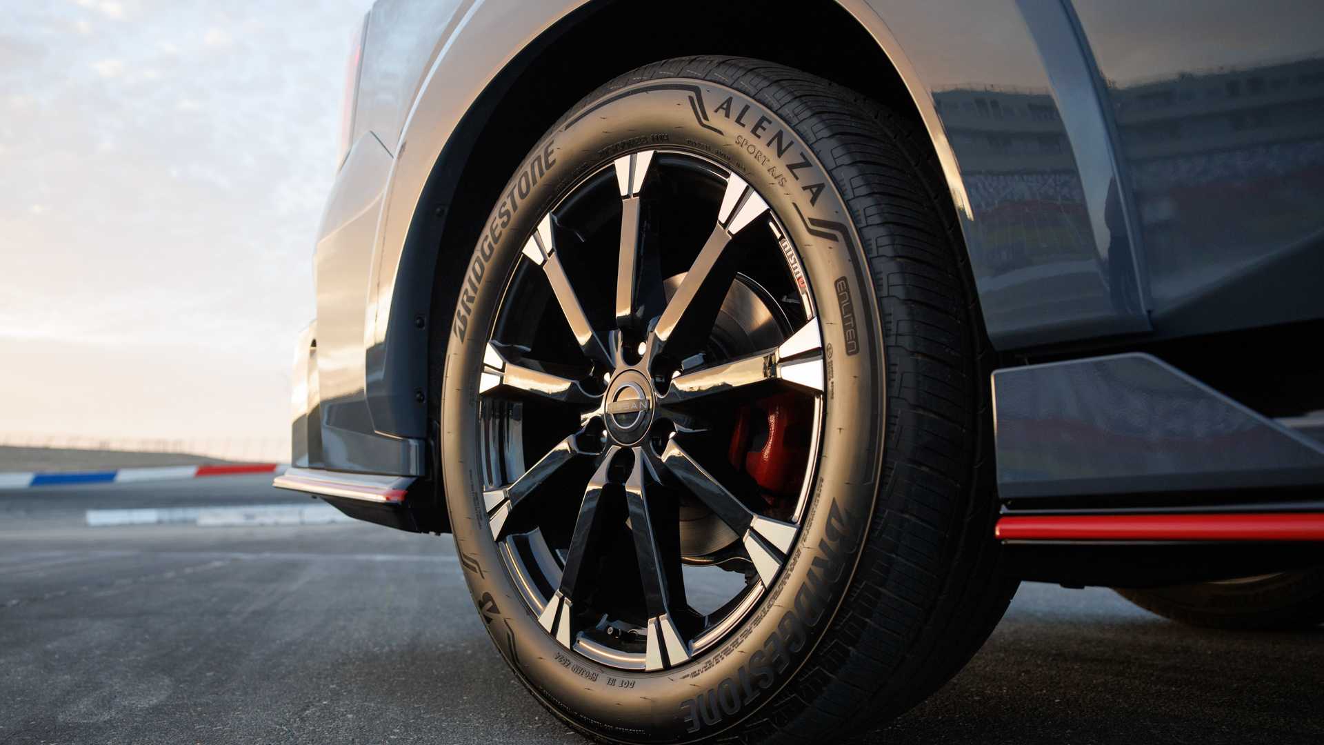 2026 Nissan Armada Nismo front close-up of the wheel