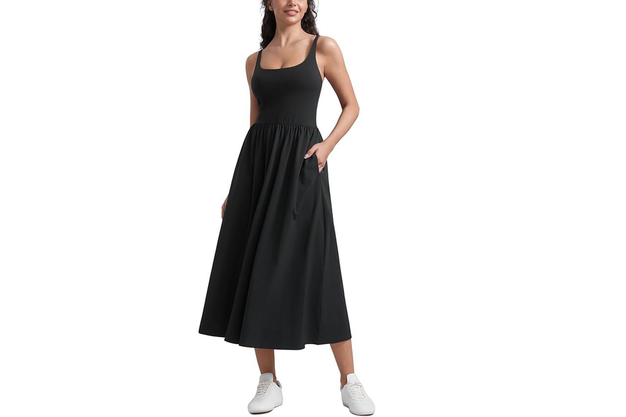 CRZ YOGA Square Neck Maxi Casual Dress