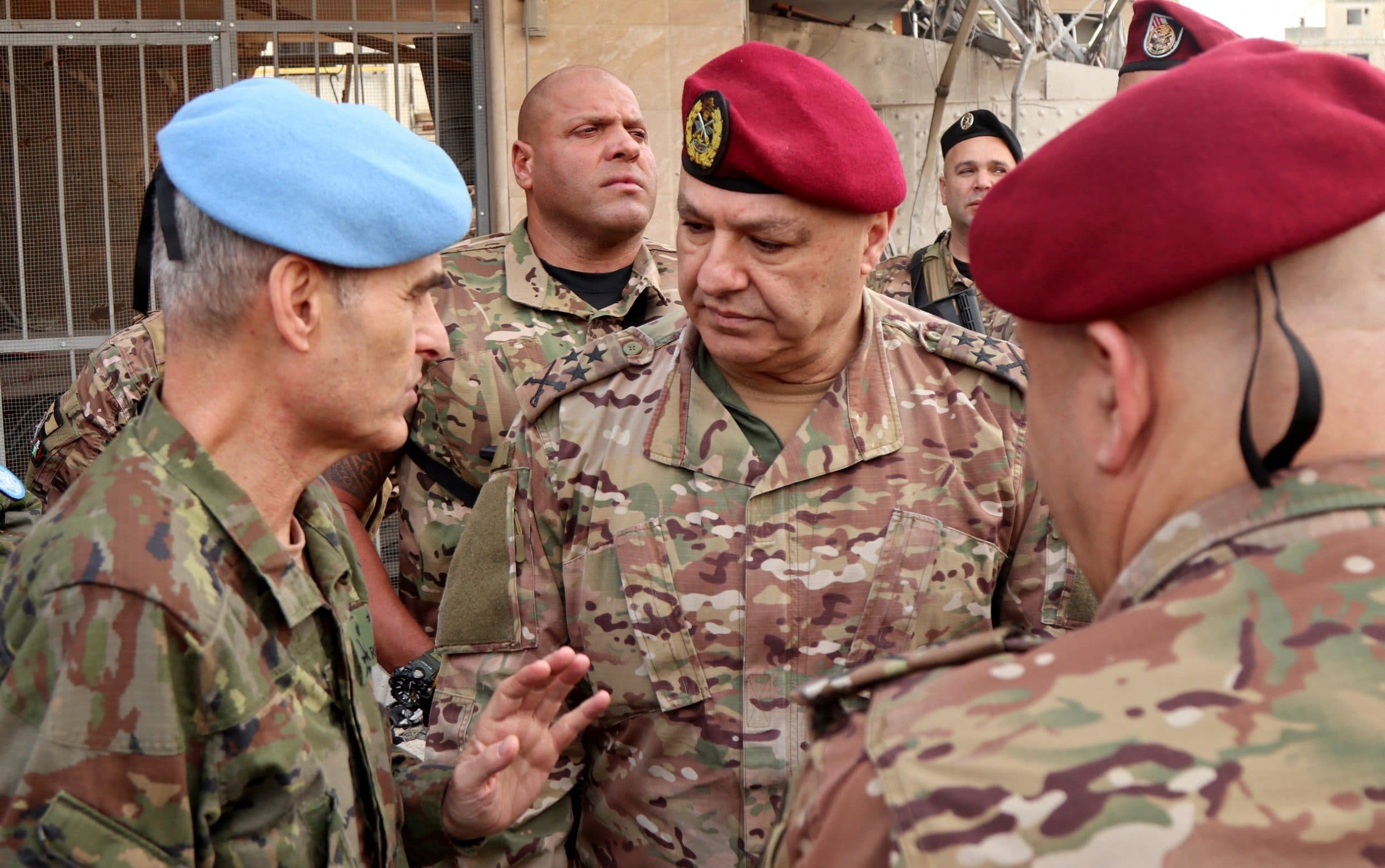 Gen Aoun visits the southern Lebanese village of Khiam after Israeli strikes in December 2024