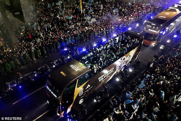 Argentina's World Cup team held an open-top bus parade in front of a massive crowd in Buenos Aires, despite losing to Spain in the final