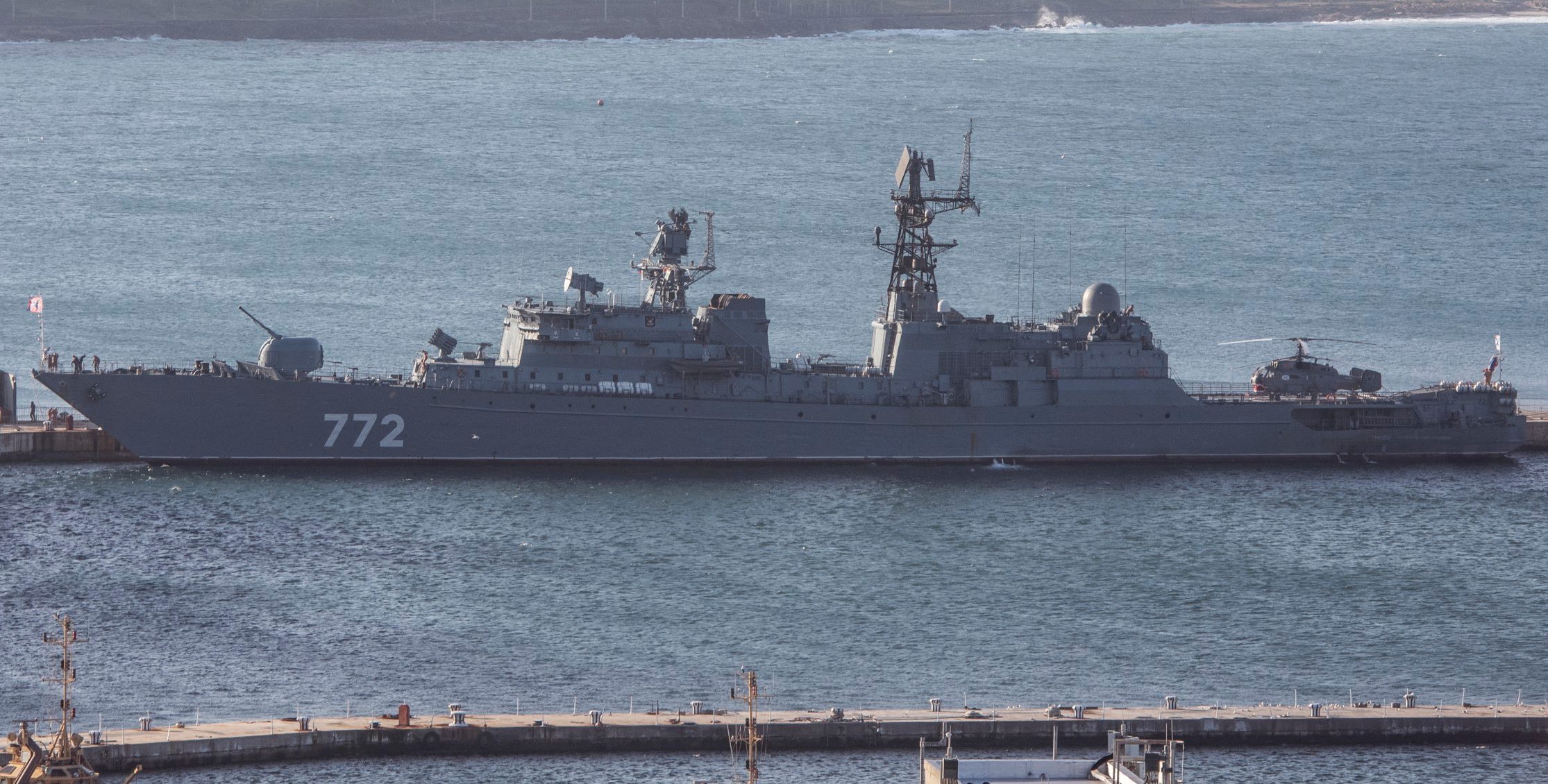 Russian warship Neustrashimy was about 40 nautical miles south of Plymouth when it carried out its gunnery exercise