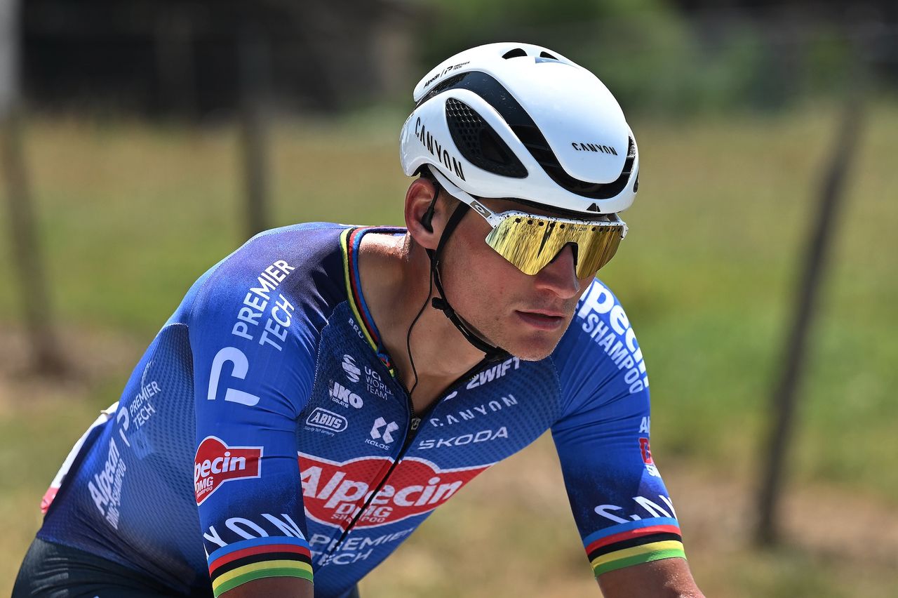 PAU, FRANCE - JULY 08: Mathieu van der Poel of Netherlands and Team Alpecin-Premier Tech competes during the 113th Tour de France 2026, Stage 5 a 158.3km stage from Lannemezan to Pau / #UCIWT / on July 08, 2026 in Pau, France. (Photo by Tim de Waele/Getty Images)