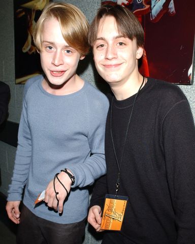 Macaulay Culkin & Kieran Culkin during Michael Jackson 30th Anniversary Celebration - 2nd Show - Backstage at Madison Square Garden in New York City