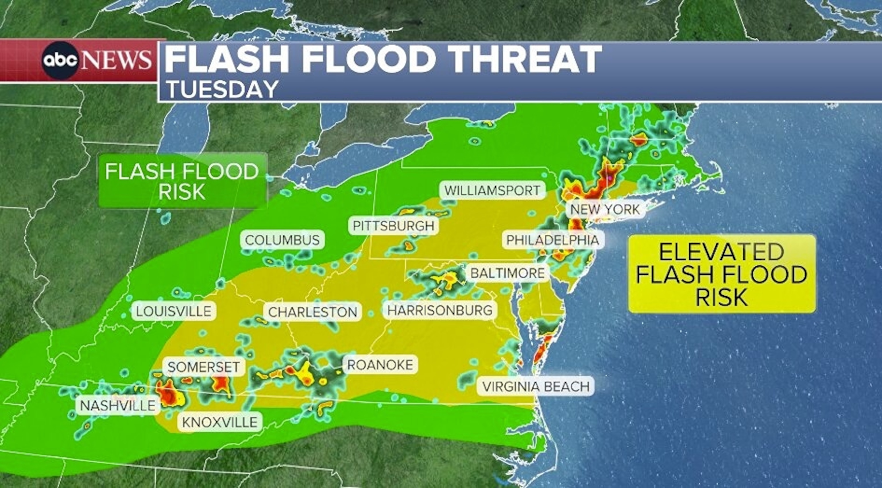 Northeast braces for flash flooding threat