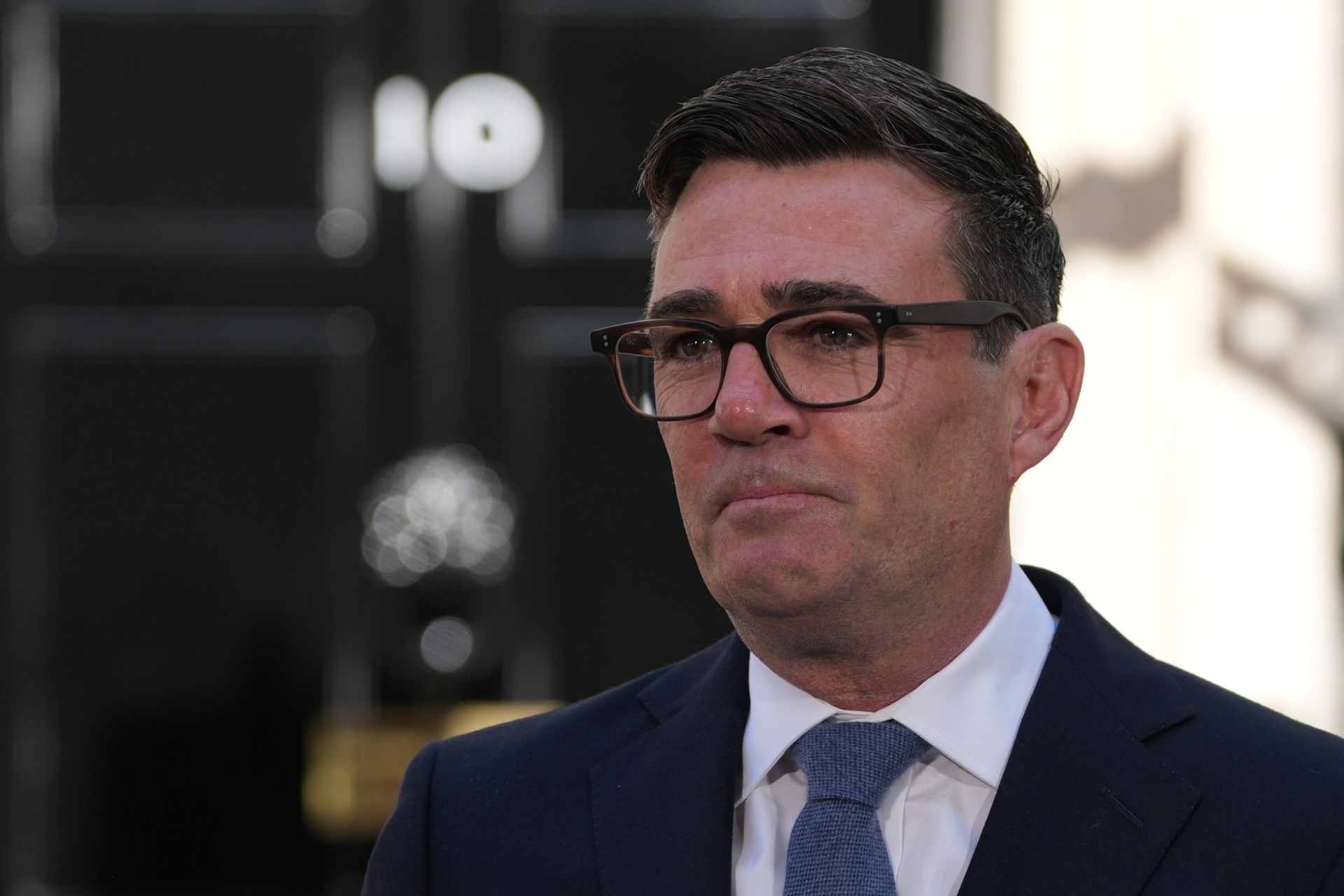 Britain's new Prime Minister Andy Burnham arrives at 10 Downing Street in London, Monday, July 20, 2026.(AP Photo/Kirsty Wigglesworth)