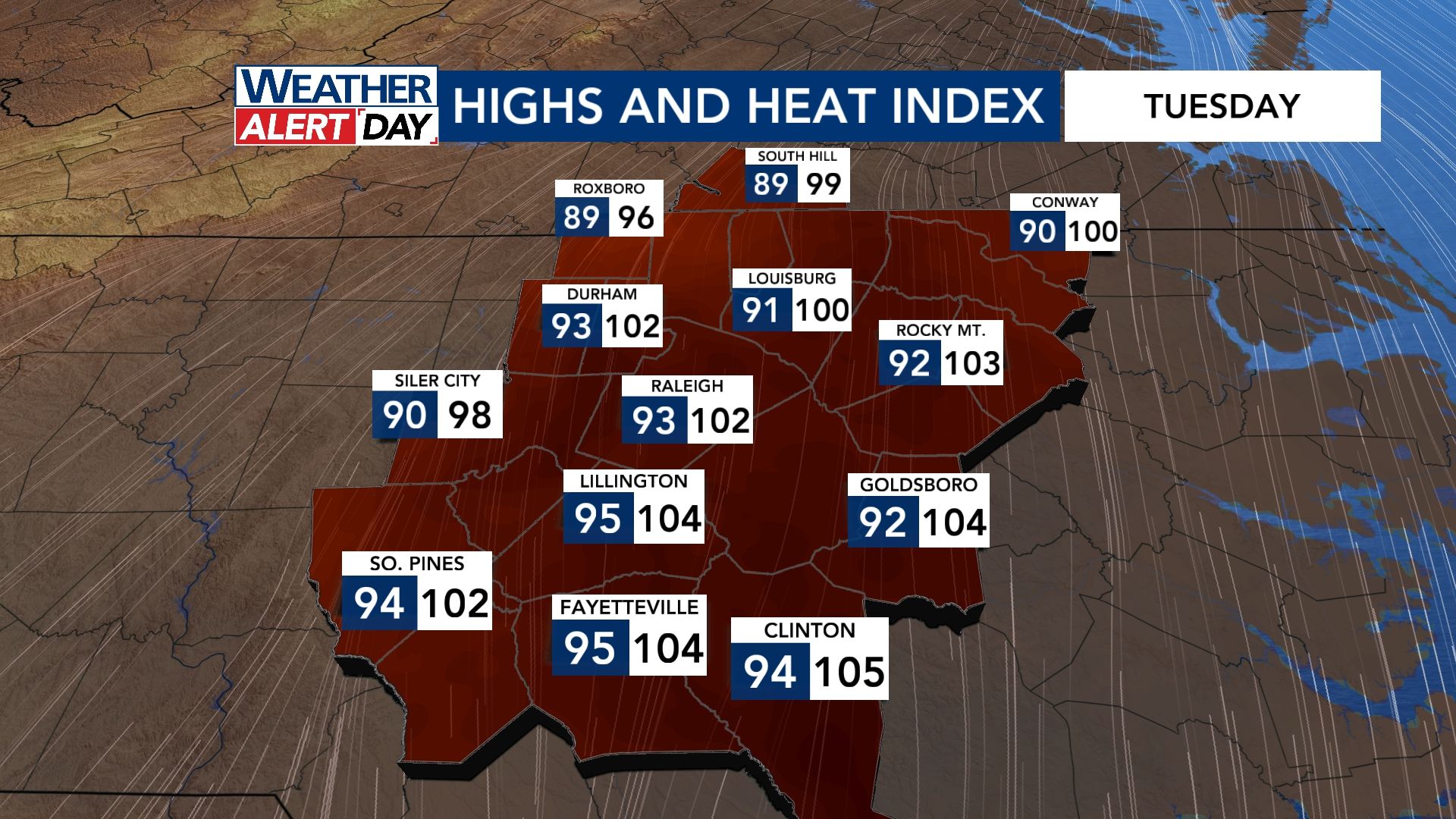 WRAL Weather Alert Days continue through Wednesday due to storm, flood risk