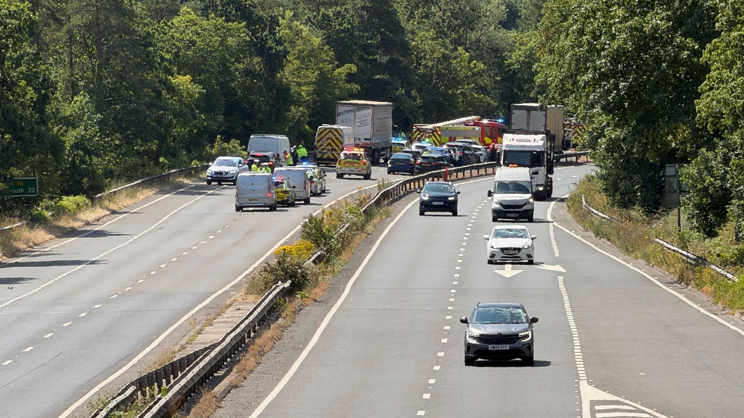 Part of the A38 in Devon was closed for nearly 16 hours following the crash