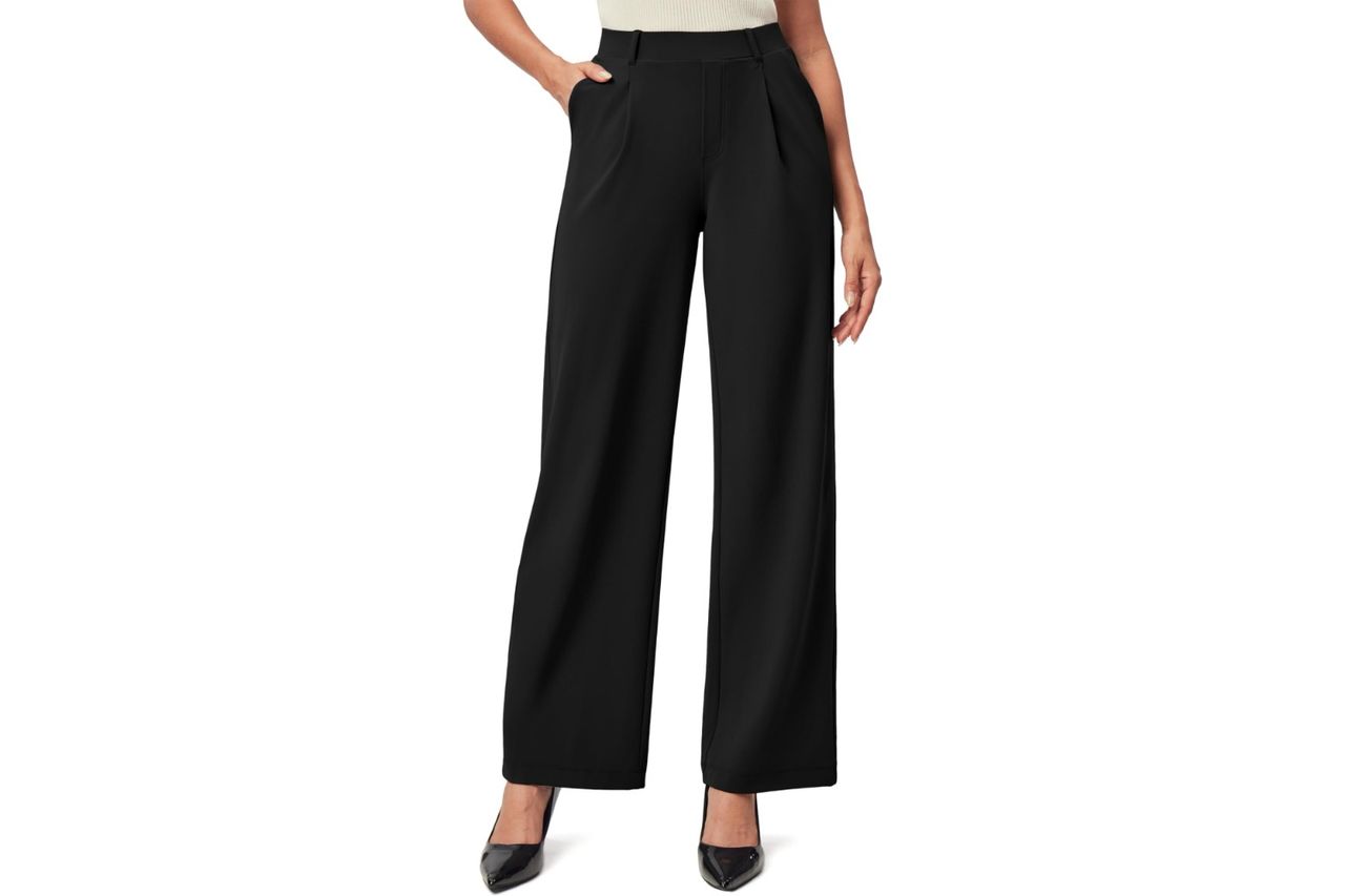 IUGA Womens Dress Pants Wide Leg Pull On Stretchy Work Pants