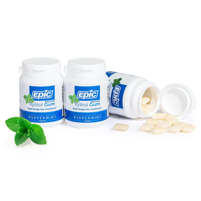 A 3-pack of Epic xylitol gum