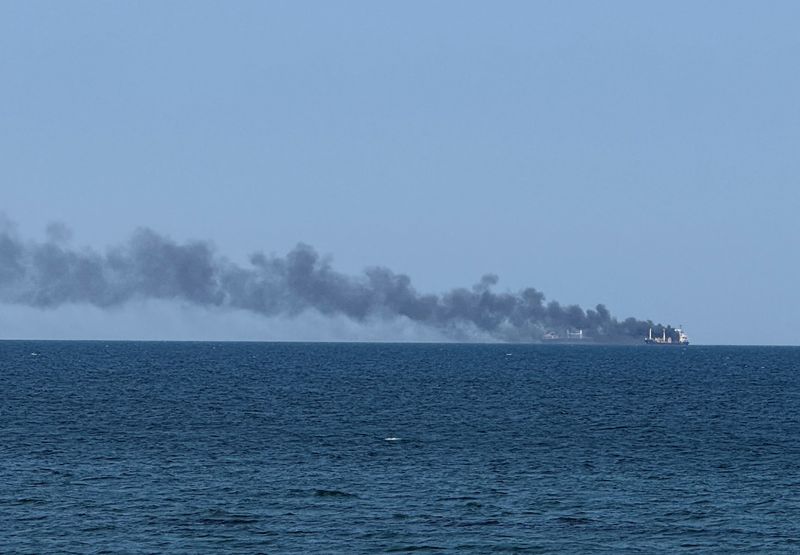 Romania says ship heading to Ukraine struck off its coast